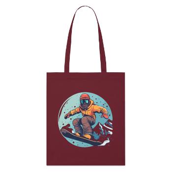 Snowboarding Graphics - Stanley/Stella Organic Tote Bag - burgundy - Front