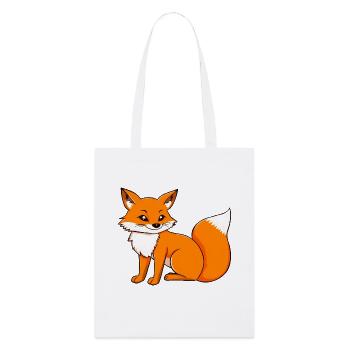 Adorable portrait de renard de dessin animé orange - Tote bag bio Stanley/Stella - blanc - Devant