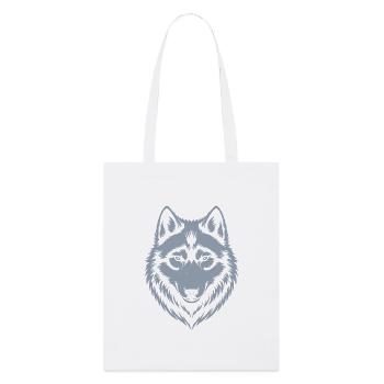 Majestätisches Wolf-Emblem-Design - Stanley/Stella Bio-Stoffbeutel - Weiß - Vorne