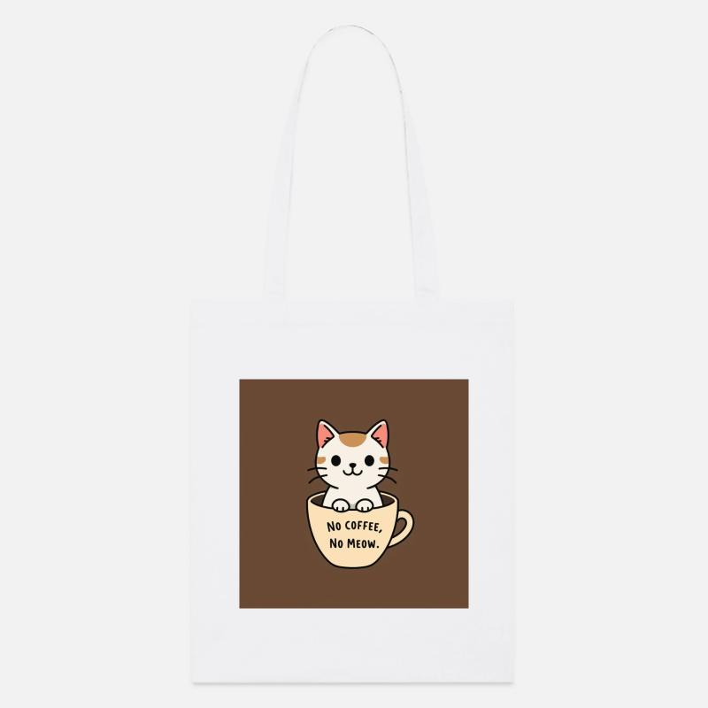 Café de chat dicton design - Tote bag bio Stanley/Stella - blanc