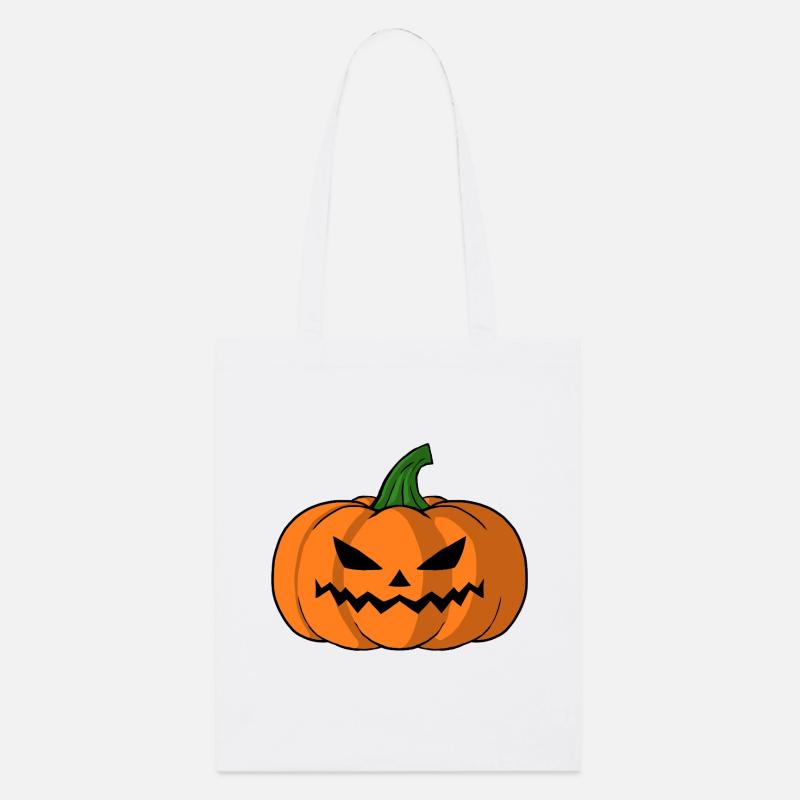 Bold Jack O Lantern Pumpkin - Stanley/Stella Organic Tote Bag - white