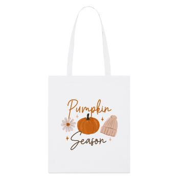 Saison des citrouilles Imprimé d’automne douillet - Tote bag bio Stanley/Stella - blanc - Devant