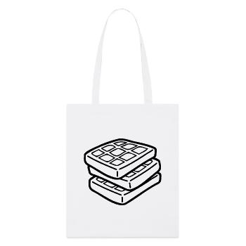 Waffle Sketch – Cute Minimalist Food Motif - Stanley/Stella Organic Tote Bag - white - Front