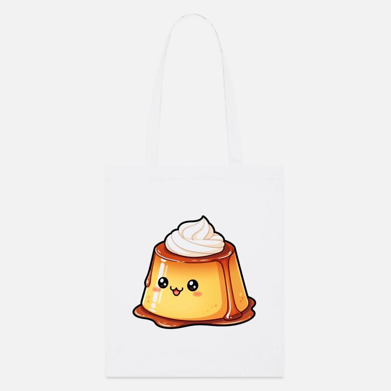 Kawaii Karamellpudding - Stanley/Stella Bio-Stoffbeutel - Weiß