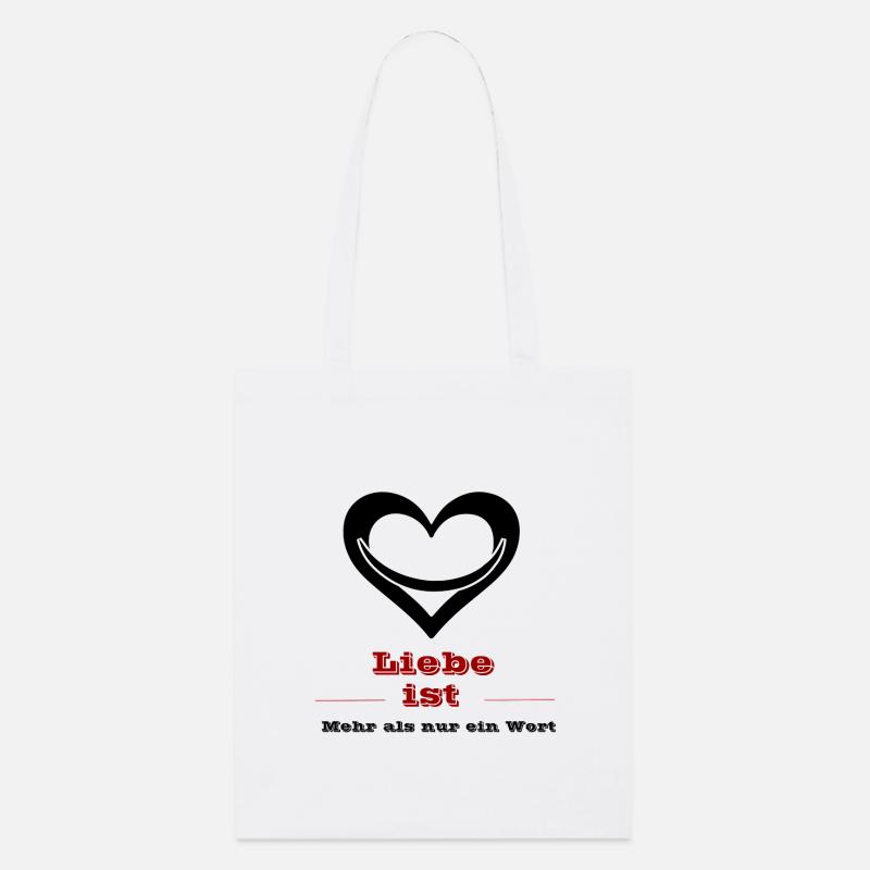 L’amour est rouge Rétro Typographe - Tote bag bio Stanley/Stella - blanc