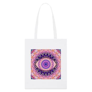 Mandala oculaire kaléidoscopique - Tote bag bio Stanley/Stella - blanc - Devant