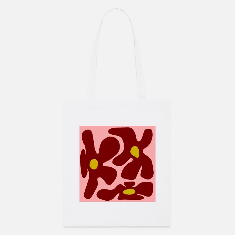Fleurs rouges : design organique - V2 - Tote bag bio Stanley/Stella - blanc
