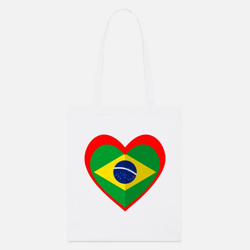 Brasil Coração – Amor pelo Brasil - Tote bag bio Stanley/Stella - blanc