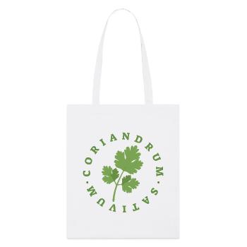 Emblème de feuilles circulaires en coriandre - Tote bag bio Stanley/Stella - blanc - Devant