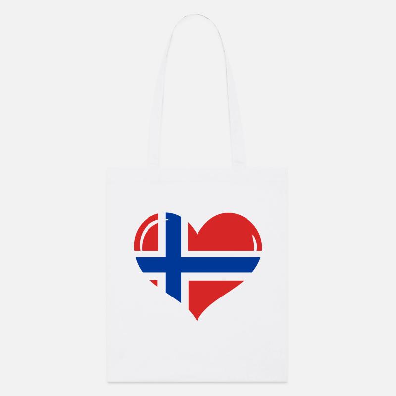 Herz Norwegen, I love Norway - Stanley/Stella Bio-Stoffbeutel - Weiß