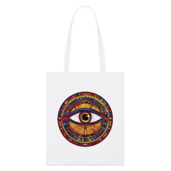 Rainbow Mosaic Eye - Stanley/Stella Organic Tote Bag - white - Front