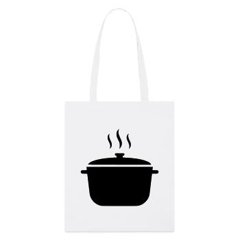 Kochtopf Suppe Dampf Icon - Stanley/Stella Bio-Stoffbeutel - Weiß - Vorne