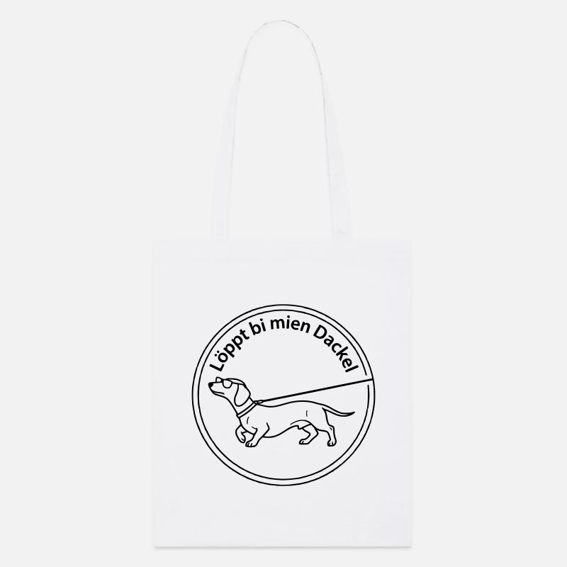 löppt bi mien dackel - Stanley/Stella Bio-Stoffbeutel - Weiß