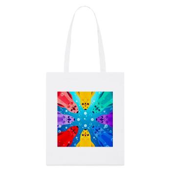 Bunte Kreis-Koi - Stanley/Stella Bio-Stoffbeutel - Weiß - Vorne