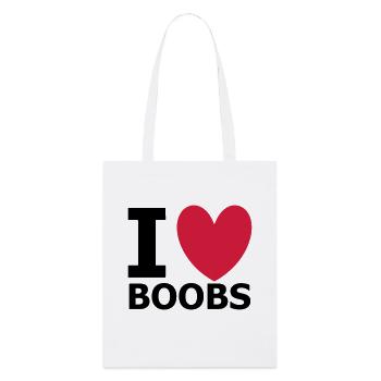 I Love Boobs - Stanley/Stella Bio-Stoffbeutel - Weiß - Vorne
