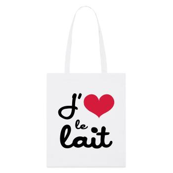 J'aime le lait - Bébé - Tote bag bio Stanley/Stella - blanc - Devant
