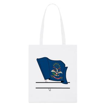 Bannière de texte du drapeau du Dakota du Nord - Tote bag bio Stanley/Stella - blanc - Devant