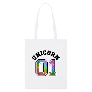 Unicorn 01 Rainbow Glitter - Tote bag bio Stanley/Stella - blanc - Devant