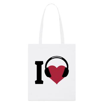 I love Music - Stanley/Stella Bio-Stoffbeutel - Weiß - Vorne