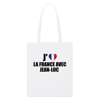 j'aime la France avec Jean Luc - Tote bag bio Stanley/Stella - blanc - Devant