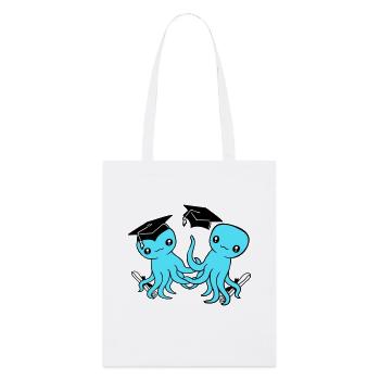 2 Oktopus zwei Schulabschluss bestanden College - Stanley/Stella Bio-Stoffbeutel - Weiß - Vorne