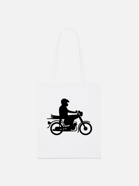 Simson mit Fahrer - Stanley/Stella Bio-Stoffbeutel - Weiß