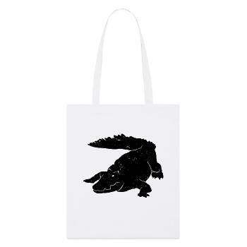 Krokodil Kunst Silhouette Grafik Wildtierliebhaber - Stanley/Stella Bio-Stoffbeutel - Weiß - Vorne