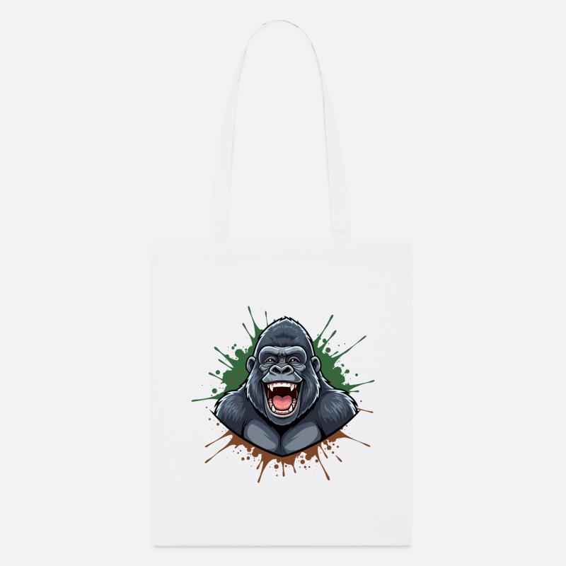 Laughing Gorilla Graffiti Design - Stanley/Stella Organic Tote Bag - white