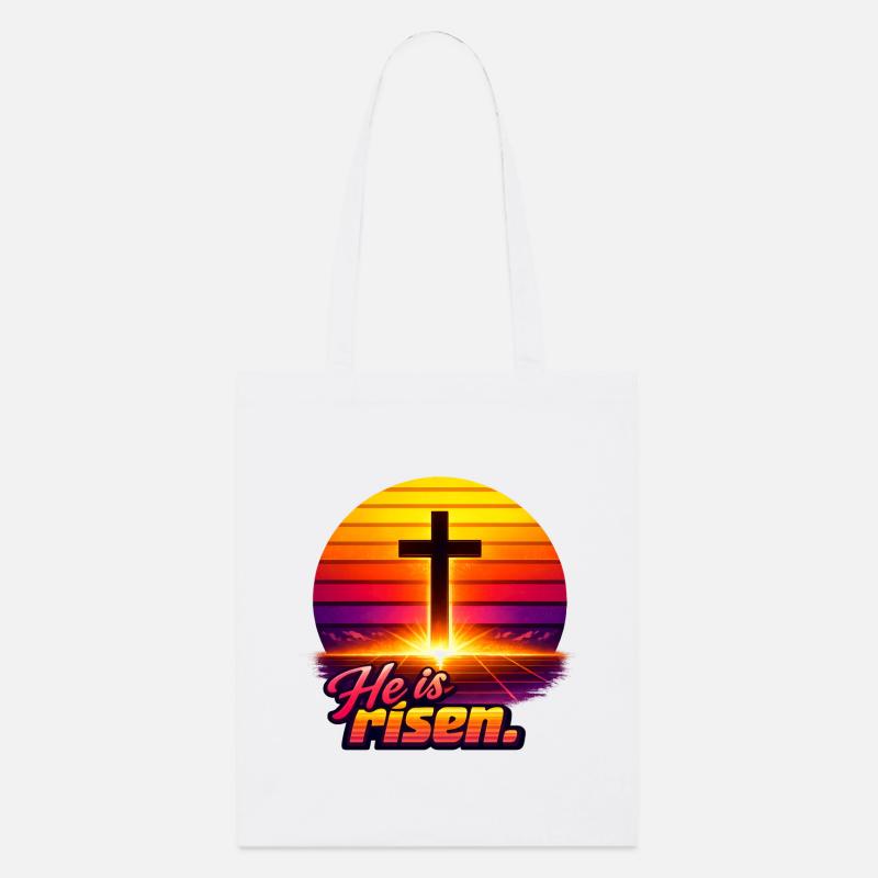 He is risen Sunset retro - Stanley/Stella Bio-Stoffbeutel - Weiß