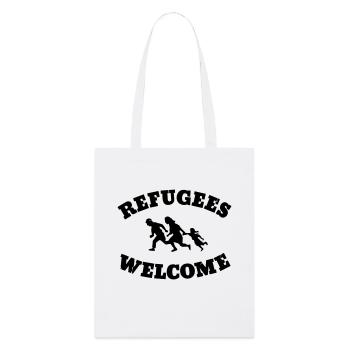 Refugees Welcome - Stanley/Stella Bio-Stoffbeutel - Weiß - Vorne