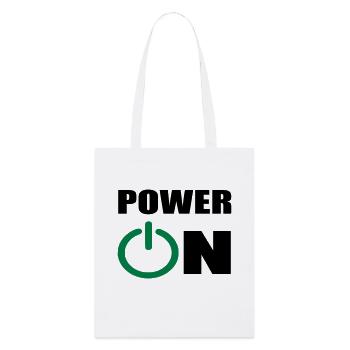 power on - Stanley/Stella Organic Tote Bag - white - Front