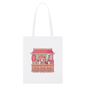 Niedlicher Red Panda Ramen Shop - Stanley/Stella Bio-Stoffbeutel - Weiß - Vorne