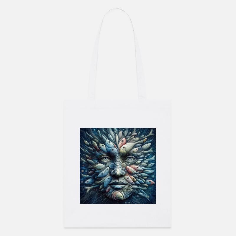 Visage de poisson - Tote bag bio Stanley/Stella - blanc