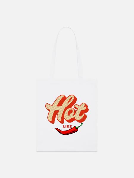 Hot Like Chili – Retro Schärfe - Stanley/Stella Bio-Stoffbeutel - Weiß