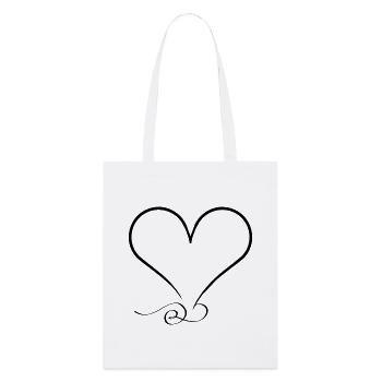 Coeur orné – minimaliste et unique - Tote bag bio Stanley/Stella - blanc - Devant