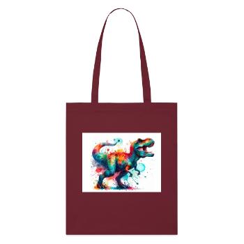 Dinosaure à l’aquarelle - Tote bag bio Stanley/Stella - bordeaux - Devant