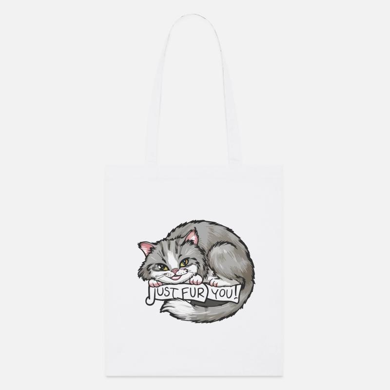 Cat_Just vous fourrure - Tote bag bio Stanley/Stella - blanc