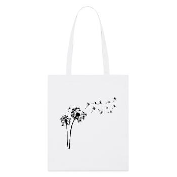 Pissenlit noir au gré du vent - Tote bag bio Stanley/Stella - blanc - Devant