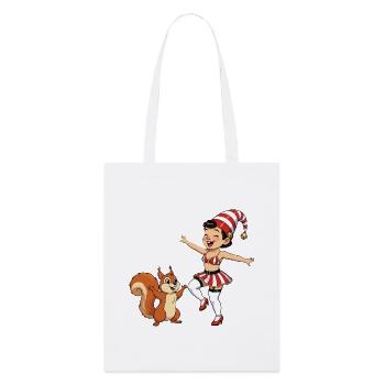 Leprechaun-Mädchen mit Eichhörnchen - Stanley/Stella Bio-Stoffbeutel - Weiß - Vorne