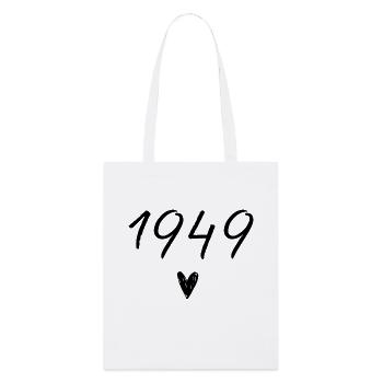 1949 Herzgeburtstag - Stanley/Stella Bio-Stoffbeutel - Weiß - Vorne