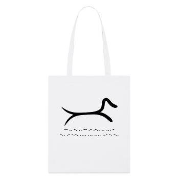Teckel avec code morse - Tote bag bio Stanley/Stella - blanc - Devant
