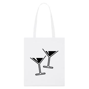 2 Cocktailgläser / Cocktail / Martini – (Black) - Stanley/Stella Bio-Stoffbeutel - Weiß - Vorne