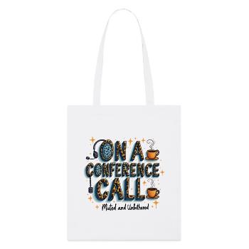 Online Konferenz Call Kaffee Stil muted unbothered - Stanley/Stella Bio-Stoffbeutel - Weiß - Vorne
