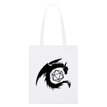 Drache mit W20 Würfel - Stanley/Stella Bio-Stoffbeutel - Weiß - Vorne