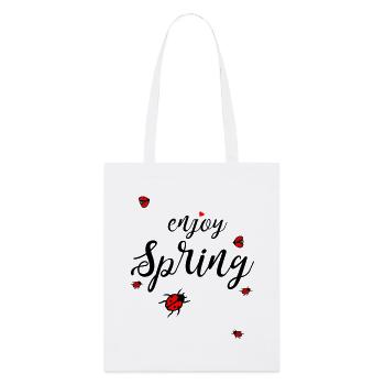 Printemps, profitez du printemps - Tote bag bio Stanley/Stella - blanc - Devant