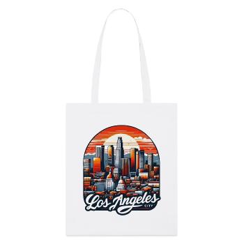 Los Angeles Dreamscape: Vibrant City Vibes Art - Stanley/Stella Organic Tote Bag - white - Front