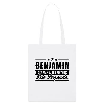 Man Myth Legend Benjamin - Stanley/Stella Organic Tote Bag - white - Front