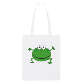 Funny green frog - Stanley/Stella Organic Tote Bag - white - Front