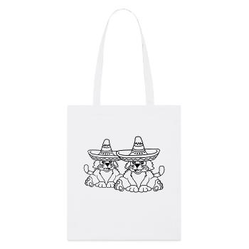Chapeau Sombrero Chat Culture Mexicaine Chaton - Tote bag bio Stanley/Stella - blanc - Devant
