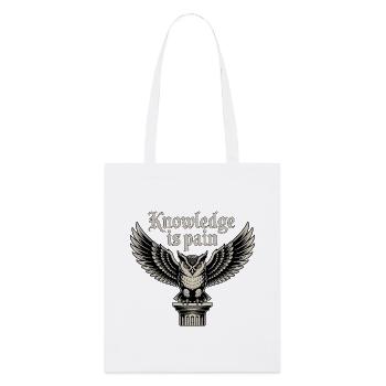 Knowledge Is Pain Owl - Stanley/Stella Organic Tote Bag - white - Front